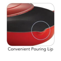 Tramontina 10 In Enameled Cast-Iron Series 1000 Covered Skillet - Gradated Red -Tramontina 80131057IXI005G