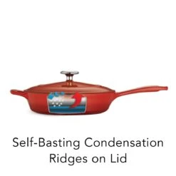 Tramontina 10 In Enameled Cast-Iron Series 1000 Covered Skillet - Gradated Red -Tramontina 80131057IXI006G