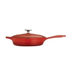 Tramontina 10 In Enameled Cast-Iron Series 1000 Covered Skillet - Gradated Red -Tramontina 80131057IXM001G