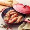 Tramontina 12 In Enameled Cast-Iron Series 1000 Covered Skillet - Gradated Red 1 Tramontina 12 In Enameled Cast-Iron Series 1000 Covered Skillet - Gradated Red -Tramontina 80131058PRM001G