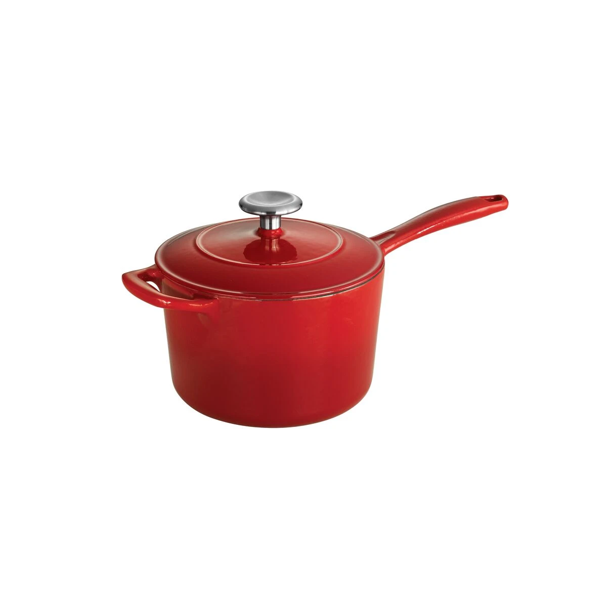 Tramontina 2.5 Qt Enameled Cast-Iron Series 1000 Covered Sauce Pan - Gradated Red 8 Tramontina 2.5 Qt Enameled Cast-Iron Series 1000 Covered Sauce Pan - Gradated Red - Image 6