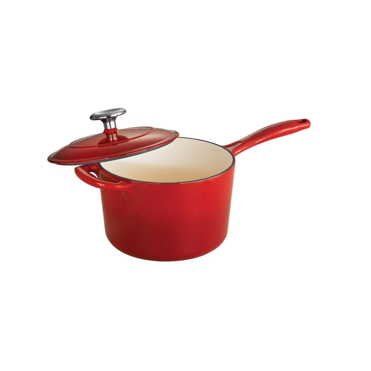 Tramontina 2.5 Qt Enameled Cast-Iron Series 1000 Covered Sauce Pan - Gradated Red 4 Tramontina 2.5 Qt Enameled Cast-Iron Series 1000 Covered Sauce Pan - Gradated Red - Image 2