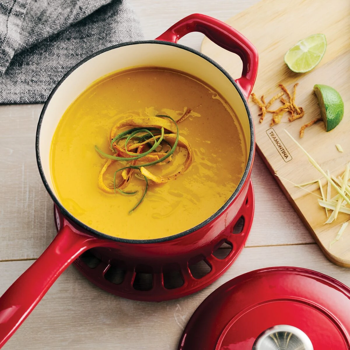 Tramontina 2.5 Qt Enameled Cast-Iron Series 1000 Covered Sauce Pan - Gradated Red 3 Tramontina 2.5 Qt Enameled Cast-Iron Series 1000 Covered Sauce Pan - Gradated Red