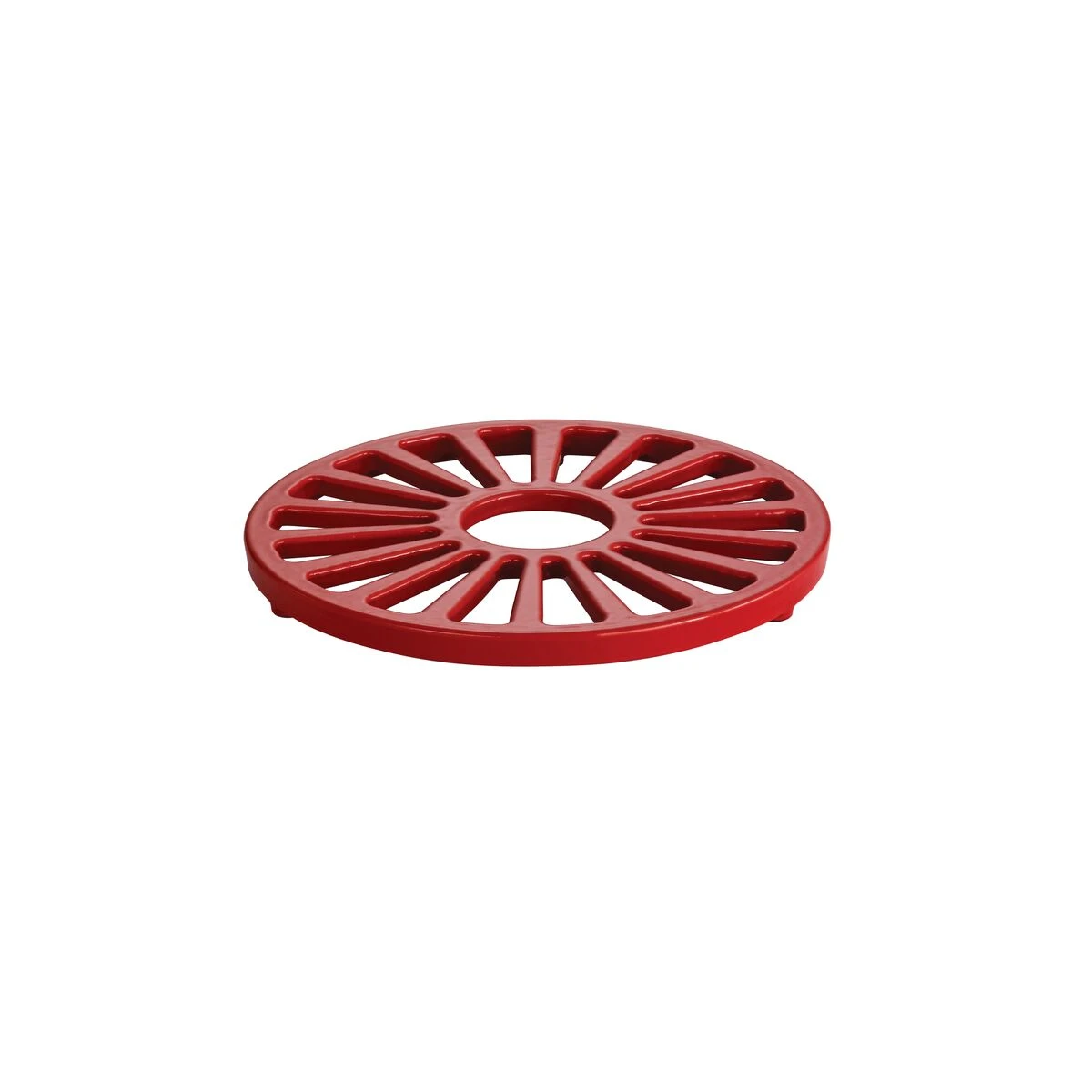 Tramontina 7 In Enameled Cast-Iron Series 1000 Round Trivet - Gradated Red 4 Tramontina 7 In Enameled Cast-Iron Series 1000 Round Trivet - Gradated Red - Image 2