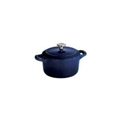 Tramontina 24 Oz Enameled Cast-Iron Series 1000 Covered Small Cocotte - Gradated Cobalt -Tramontina 80131073IXM001G
