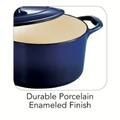Tramontina 3.5 Qt Enameled Cast-Iron Series 1000 Covered Round Dutch Oven - Gradated Cobalt -Tramontina 80131074IXI001G
