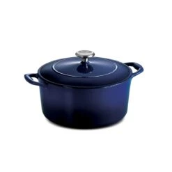 Tramontina 5.5 Qt Enameled Cast-Iron Series 1000 Covered Round Dutch Oven - Gradated Cobalt -Tramontina 80131075IXM001G