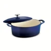 Tramontina 5.5 Qt Enameled Cast-Iron Series 1000 Covered Oval Dutch Oven - Gradated Cobalt -Tramontina 80131077PNM001G