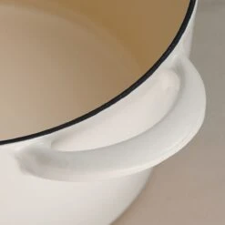 Tramontina 7 Qt Enameled Cast Iron Covered Tall Round Dutch Oven - Latte With Gold Knob -Tramontina 80131357IXM004G