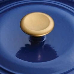 Tramontina 7 Qt Enameled Cast Iron Covered Tall Round Dutch Oven - Classic Blue With Gold Knob 13 Tramontina 7 Qt Enameled Cast Iron Covered Tall Round Dutch Oven - Classic Blue With Gold Knob -Tramontina 80131359IXM003G