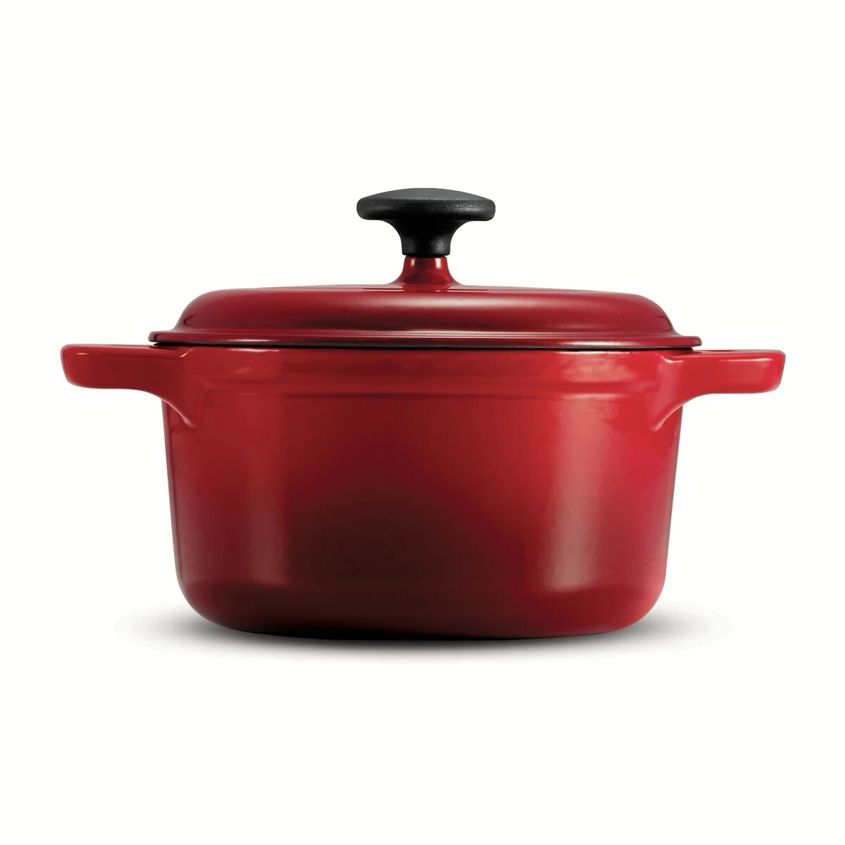 Tramontina 3.5 Qt Enameled Cast-Iron Round Dutch Oven - Gradated Red 4 Tramontina 3.5 Qt Enameled Cast-Iron Round Dutch Oven - Gradated Red - Image 2