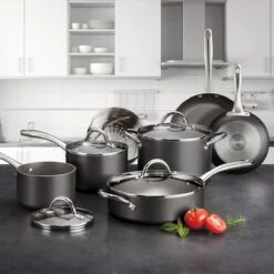 Tramontina 11 Pc Nonstick Cookware Set- Charcoal Gray -Tramontina 80143025IXM010G