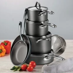 Tramontina 11 Pc Nonstick Cookware Set- Charcoal Gray