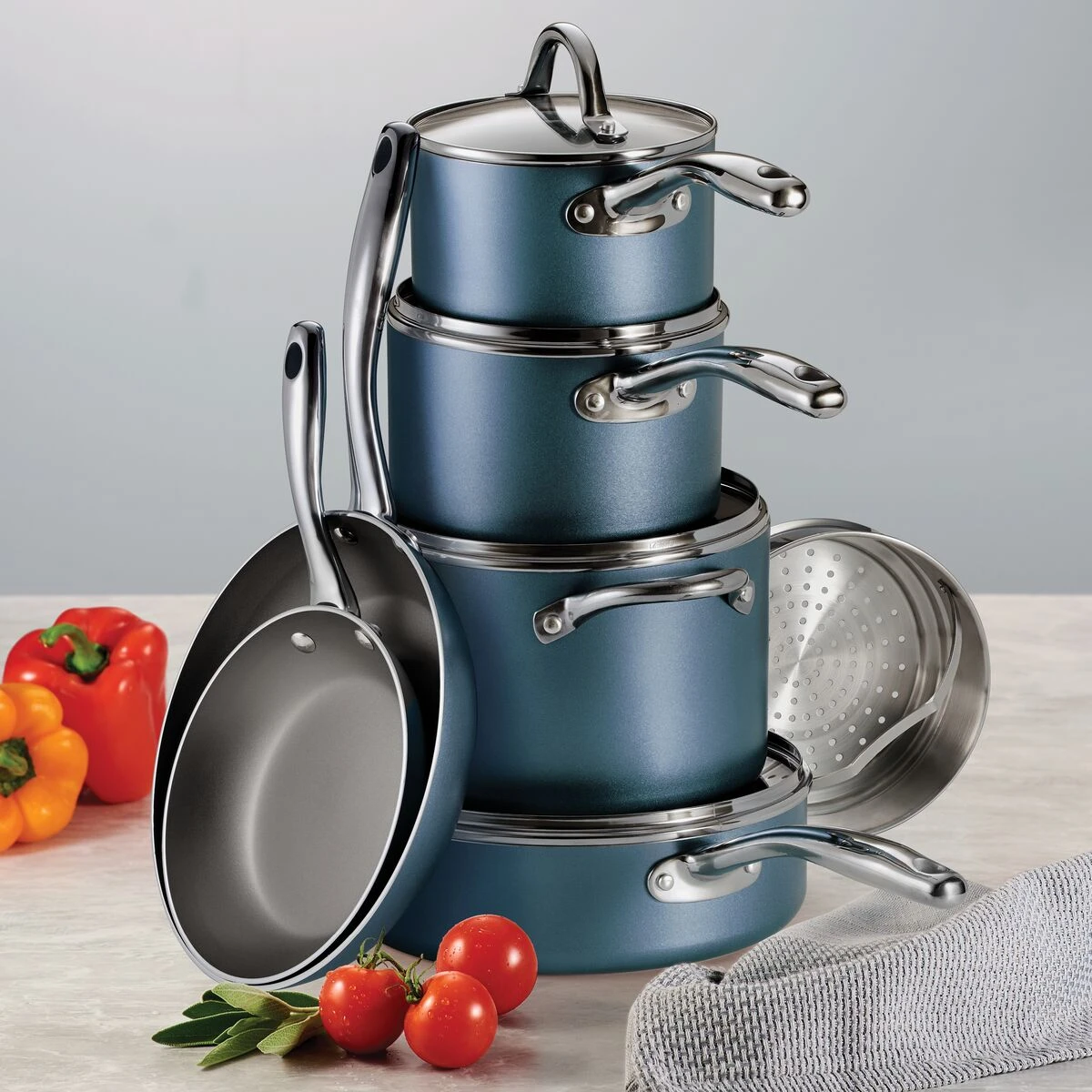 Tramontina 11 Pc Nonstick Cookware Set- Blue 3 Tramontina 11 Pc Nonstick Cookware Set- Blue