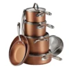 Tramontina 11 Pc Aluminum Nonstick Cookware Set- Copper
