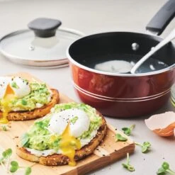 Tramontina Sicilia 1.25 Qt Aluminum Nonstick Covered Sauce Pan - Raspberry