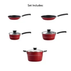 Tramontina Sicilia 8 Pc Aluminum Nonstick Cookware Set - Raspberry 19 Tramontina Sicilia 8 Pc Aluminum Nonstick Cookware Set - Raspberry -Tramontina 80149044IXM002G