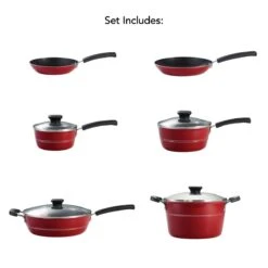Tramontina Sicilia 10 Pc Aluminum Nonstick Cookware Set - Raspberry 19 Tramontina Sicilia 10 Pc Aluminum Nonstick Cookware Set - Raspberry -Tramontina 80149045IXM002G