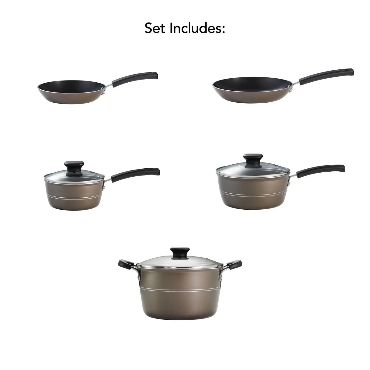 Tramontina Sicilia 8 Pc Aluminum Nonstick Cookware Set - Hazelnut 10 Tramontina Sicilia 8 Pc Aluminum Nonstick Cookware Set - Hazelnut - Image 8