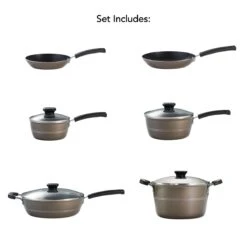Tramontina Sicilia 10 Pc Aluminum Nonstick Cookware Set - Hazelnut 19 Tramontina Sicilia 10 Pc Aluminum Nonstick Cookware Set - Hazelnut -Tramontina 80149058IXM002G