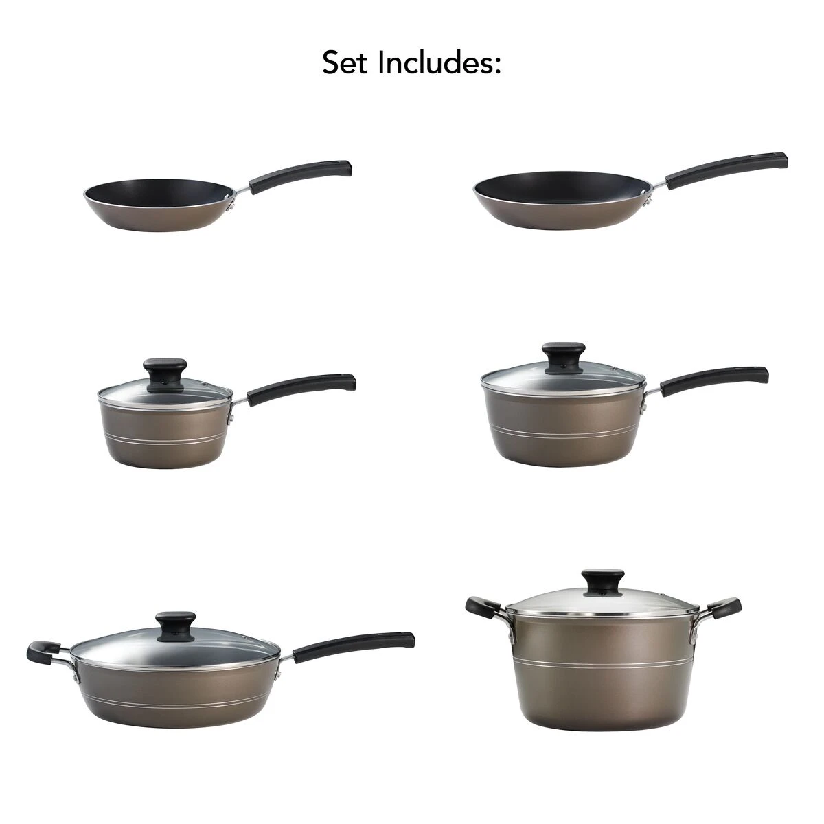 Tramontina Sicilia 10 Pc Aluminum Nonstick Cookware Set - Hazelnut 10 Tramontina Sicilia 10 Pc Aluminum Nonstick Cookware Set - Hazelnut - Image 8