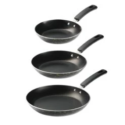 Tramontina 3 Pk Aluminum Nonstick Fry Pans - Black And Gold Pattern -Tramontina 80149059IXM002G