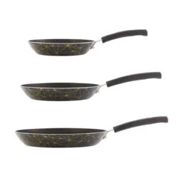 Tramontina 3 Pk Aluminum Nonstick Fry Pans - Black And Gold Pattern -Tramontina 80149059IXM003G