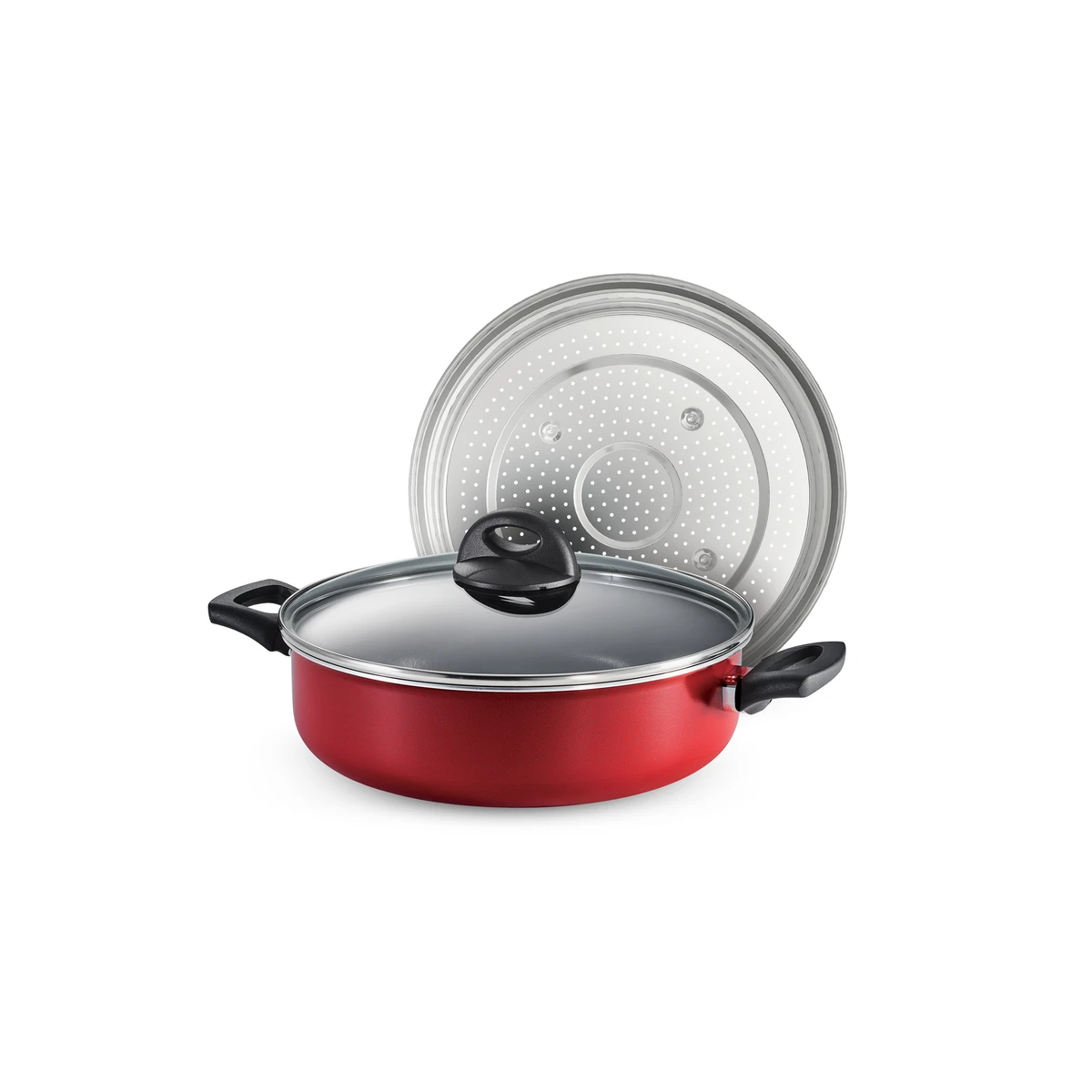 Tramontina 4 Qt Covered Nonstick Pan With Steamer 4 Tramontina 4 Qt Covered Nonstick Pan With Steamer - Image 2