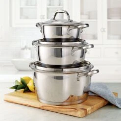Tramontina Gourmet Selection 6 Pc Stainless Steel Stackable Pots And Pans 11 Tramontina Gourmet Selection 6 Pc Stainless Steel Stackable Pots And Pans -Tramontina 80154547IXM001G