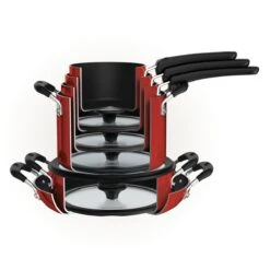 Tramontina Nesting 11 Pc Nonstick Cookware Set - Red -Tramontina 80156042IXM003G