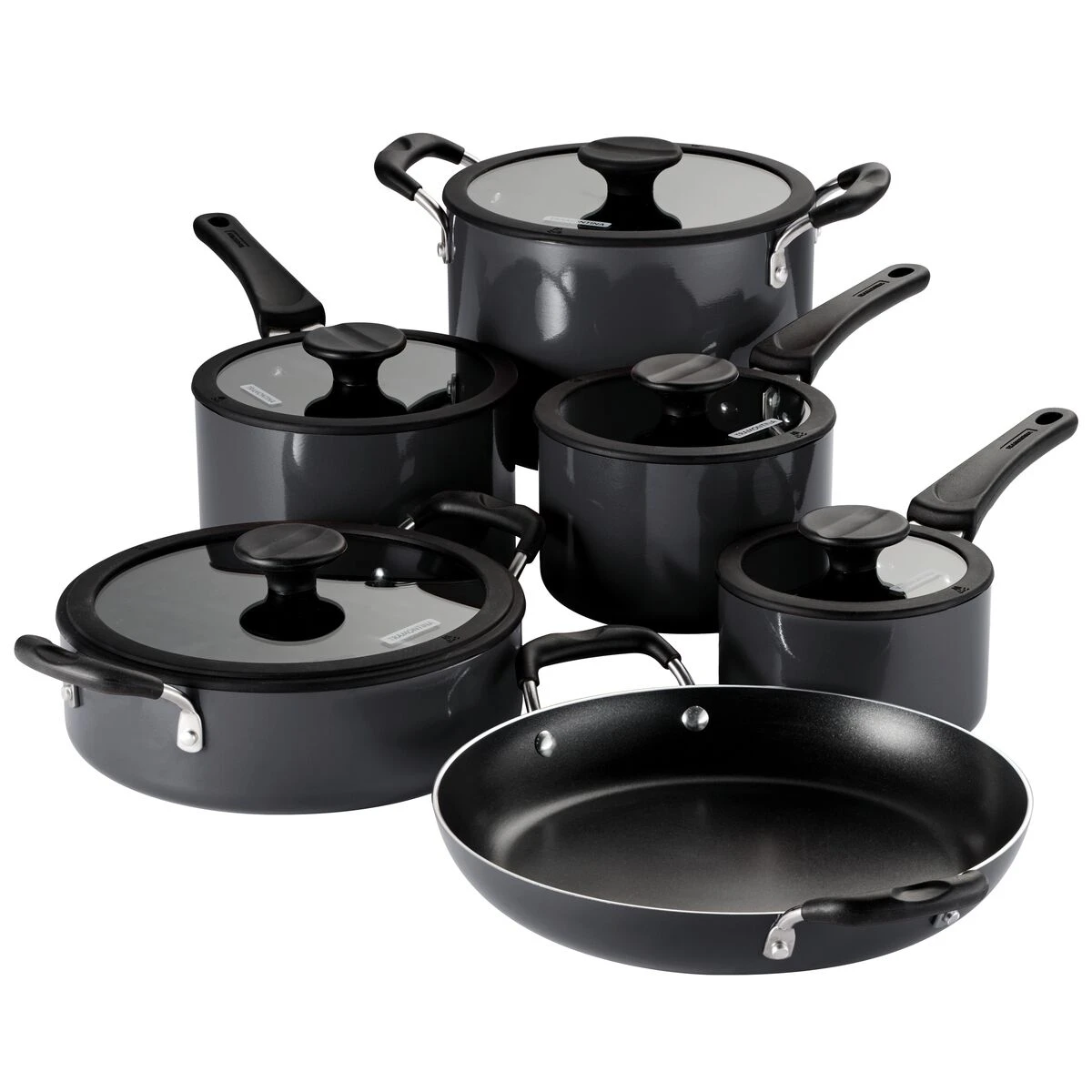 Tramontina Nesting 11 Pc Nonstick Cookware Set - Gray 4 Tramontina Nesting 11 Pc Nonstick Cookware Set - Gray - Image 2