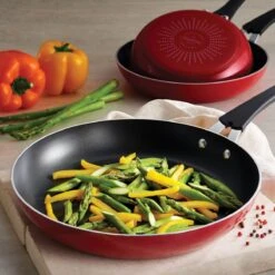 Tramontina 3 Pk Aluminum Fry Pan Set - Cayenne Red 10 Tramontina 3 Pk Aluminum Fry Pan Set - Cayenne Red -Tramontina 80156060IXM001G