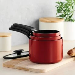 Tramontina Nesting 6 Pc Nonstick Sauce Pan Set - Red