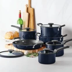 Tramontina Nesting 11 Pc Nonstick Cookware Set - Naval