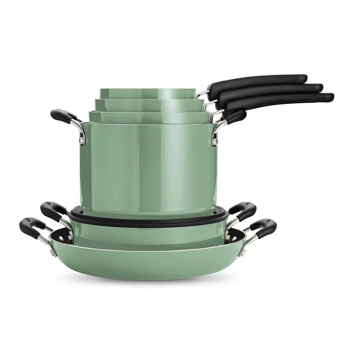 Tramontina 11 Pc Nonstick Nesting Cookware Set - Sage 5 Tramontina 11 Pc Nonstick Nesting Cookware Set - Sage - Image 3