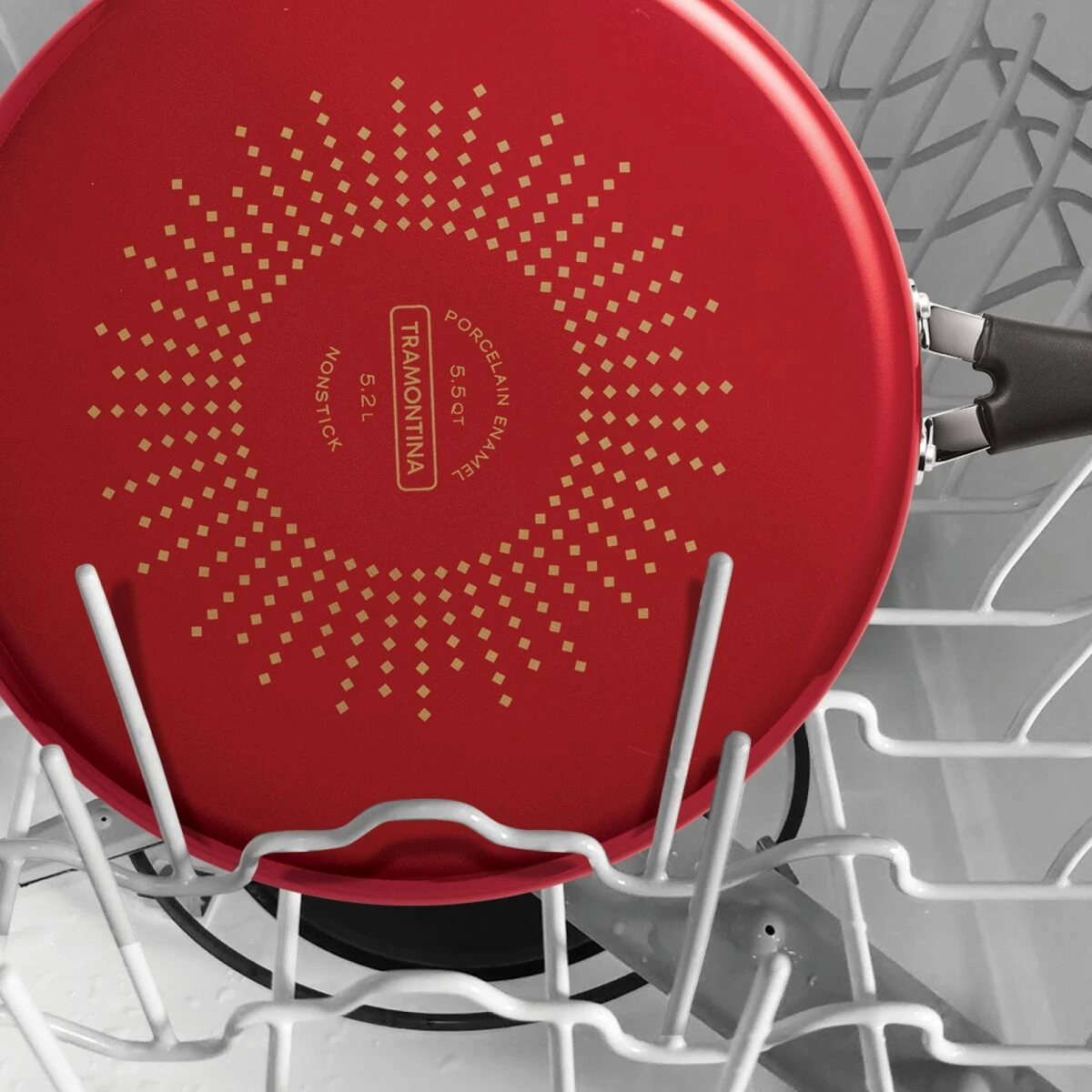 Tramontina 5.5 Qt Covered Nonstick Jumbo Cooker - Metallic Red 8 Tramontina 5.5 Qt Covered Nonstick Jumbo Cooker - Metallic Red - Image 6