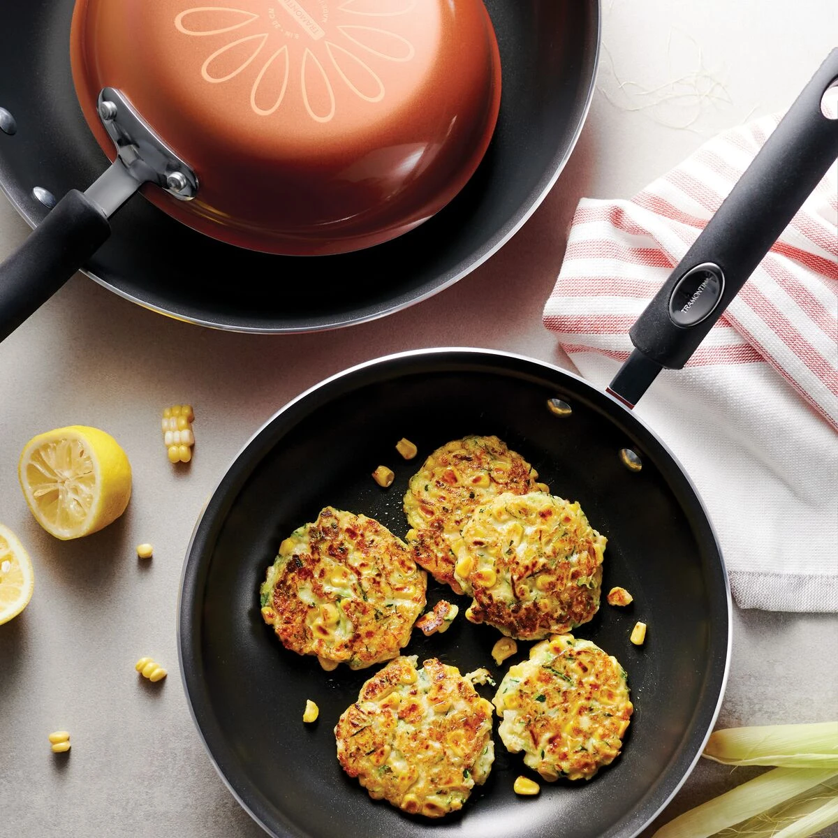 Tramontina 3 Pk Fry Pans - Metallic Red 3 Tramontina 3 Pk Fry Pans - Metallic Red