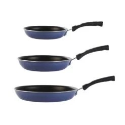 Tramontina 3 Pk Fry Pans - Metallic Medium Blue -Tramontina 80156104IXM002G