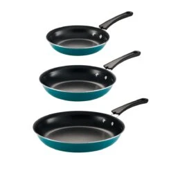 Tramontina 3 Pk Porcelain Enamel Fry Pans - Teal 15 Tramontina 3 Pk Porcelain Enamel Fry Pans - Teal -Tramontina 80156110IXM001G