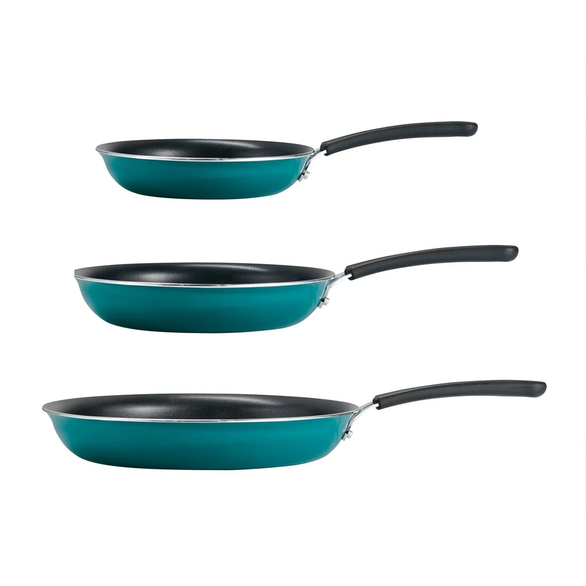 Tramontina 3 Pk Porcelain Enamel Fry Pans - Teal 8 Tramontina 3 Pk Porcelain Enamel Fry Pans - Teal - Image 6