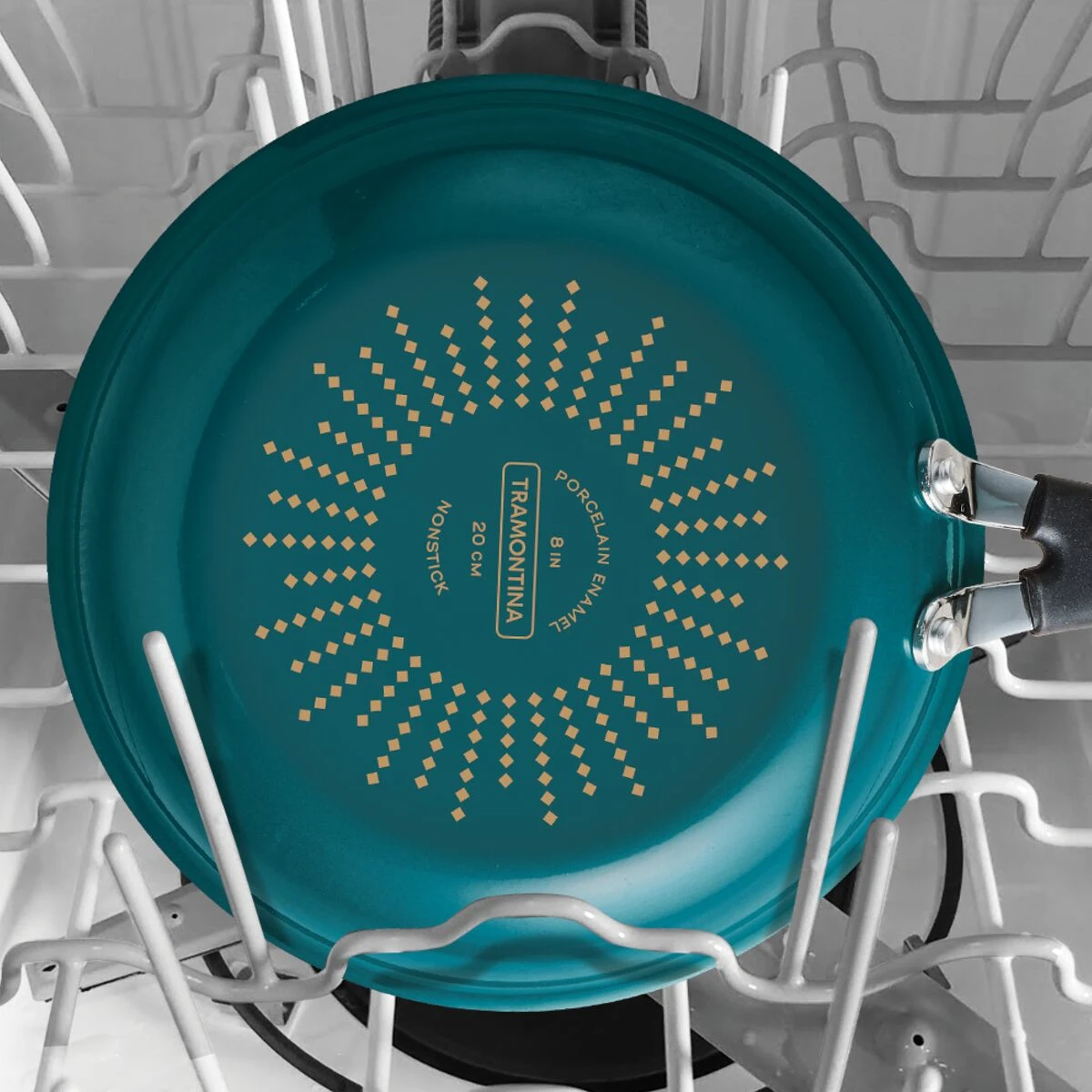 Tramontina 3 Pk Porcelain Enamel Fry Pans - Teal 11 Tramontina 3 Pk Porcelain Enamel Fry Pans - Teal - Image 9