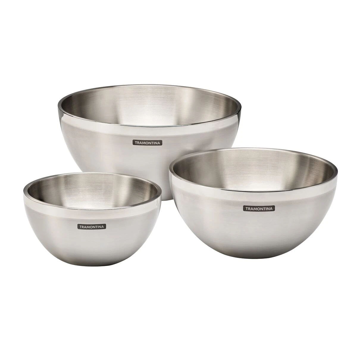 Tramontina 3 Pc Double Wall Stainless Steel Mixing Bowl Set 7 Tramontina 3 Pc Double Wall Stainless Steel Mixing Bowl Set - Image 5