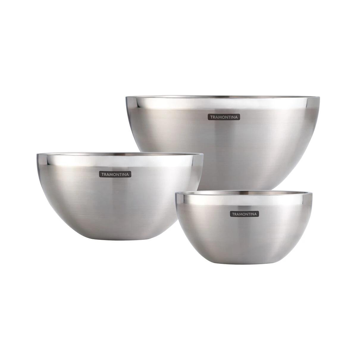 Tramontina 3 Pc Double Wall Stainless Steel Mixing Bowl Set 6 Tramontina 3 Pc Double Wall Stainless Steel Mixing Bowl Set - Image 4