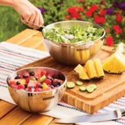 Tramontina 3 Pc Double Wall Stainless Steel Mixing Bowl Set 9 Tramontina 3 Pc Double Wall Stainless Steel Mixing Bowl Set -Tramontina 80202008IXM003G