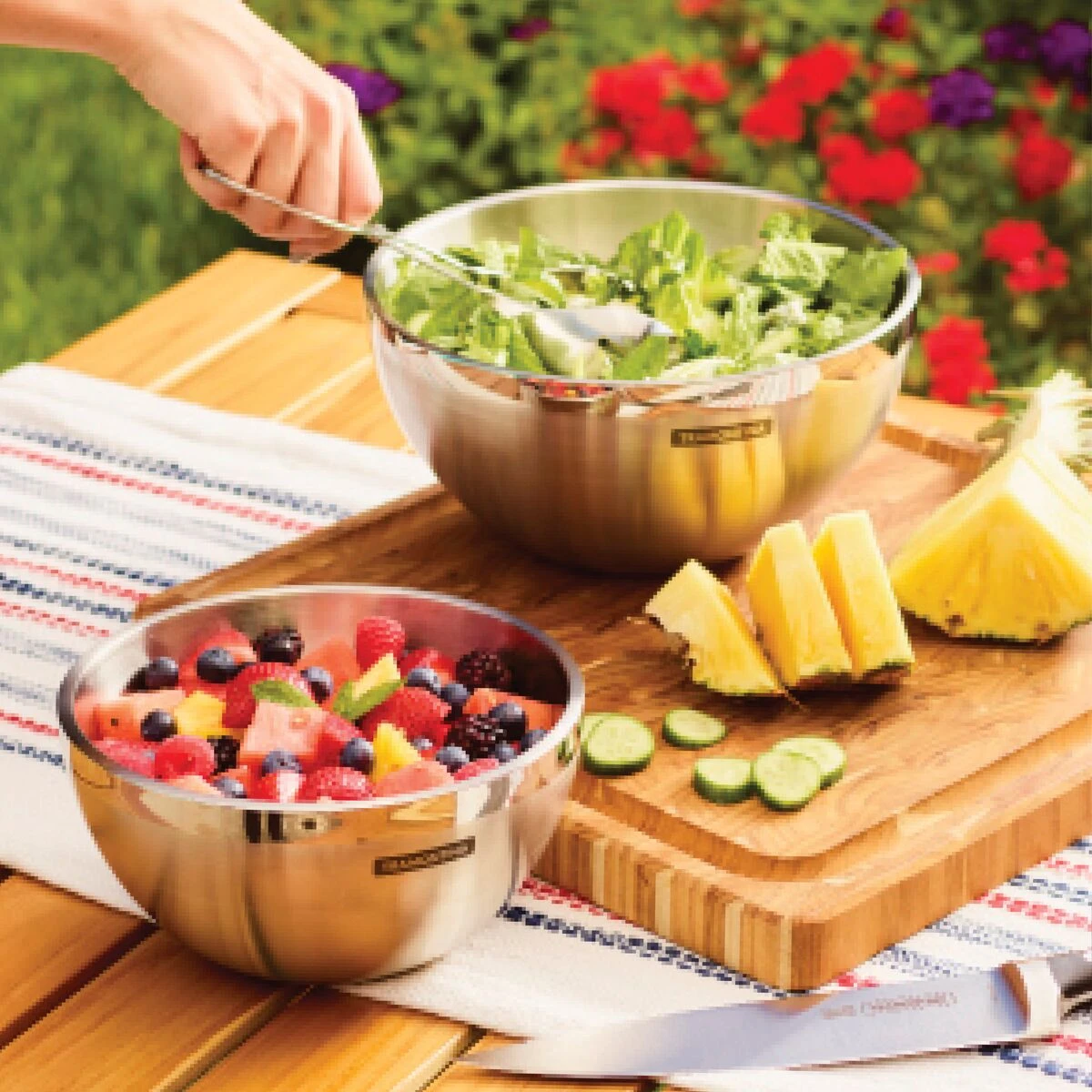 Tramontina 3 Pc Double Wall Stainless Steel Mixing Bowl Set 5 Tramontina 3 Pc Double Wall Stainless Steel Mixing Bowl Set - Image 3