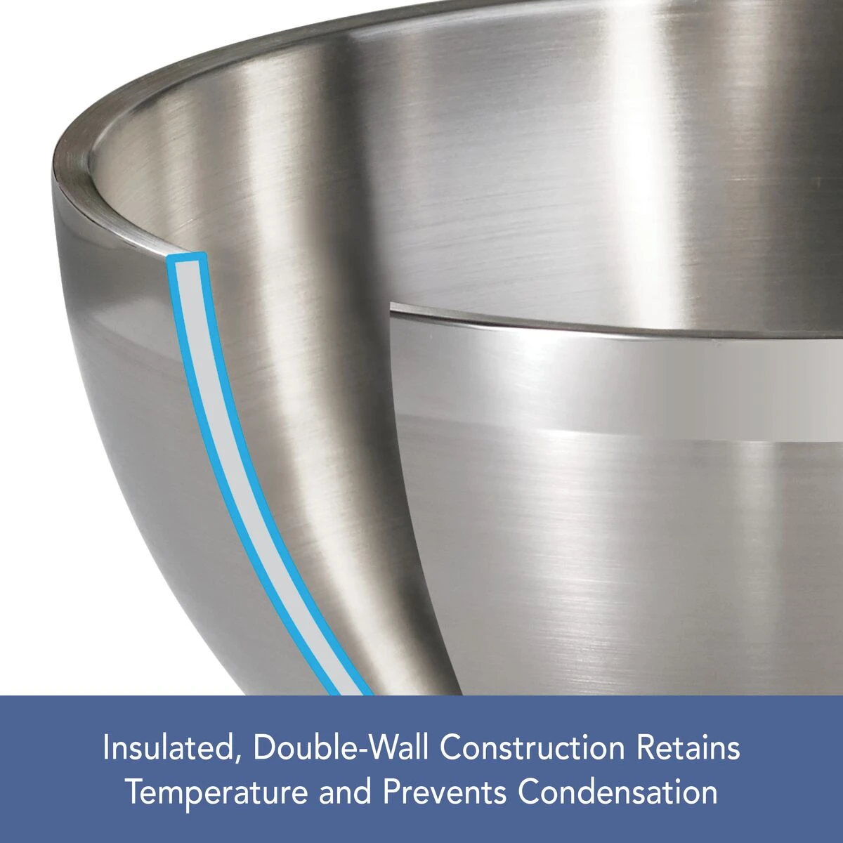 Tramontina 3 Pc Double Wall Stainless Steel Mixing Bowl Set 4 Tramontina 3 Pc Double Wall Stainless Steel Mixing Bowl Set - Image 2