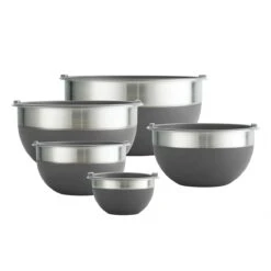 Tramontina 10 Pc Covered Stainless Steel And Silicone Mixing Bowl Set - Gray -Tramontina 80202033IXM001G
