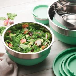 Tramontina 10 Pc Covered Stainless Steel And Silicone Mixing Bowl Set - Mint Green 16 Tramontina 10 Pc Covered Stainless Steel And Silicone Mixing Bowl Set - Mint Green -Tramontina 80202034IXM011G