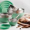 Tramontina 10 Pc Covered Stainless Steel And Silicone Mixing Bowl Set - Mint Green 2 Tramontina 10 Pc Covered Stainless Steel And Silicone Mixing Bowl Set - Mint Green -Tramontina 80202034PRM001G