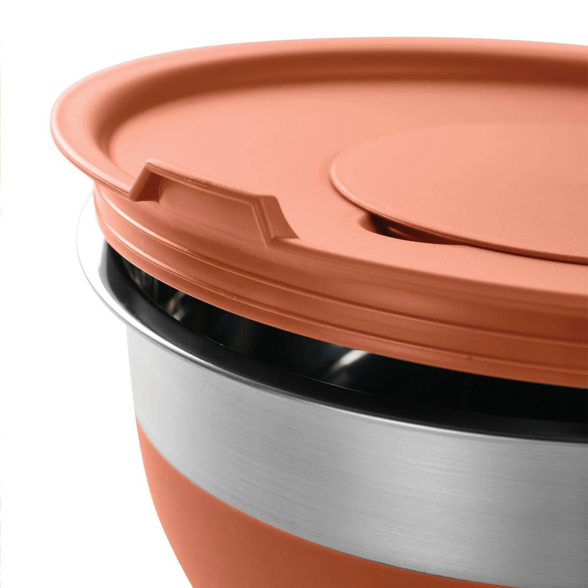 Tramontina 10 Pc Covered Stainless Steel And Silicone Mixing Bowl Set With Grating Tools - Persimmon Orange 6 Tramontina 10 Pc Covered Stainless Steel And Silicone Mixing Bowl Set With Grating Tools - Persimmon Orange - Image 4